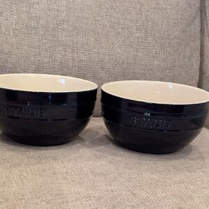 Staub Stoneware Bowls, Set of Two, Color Blue